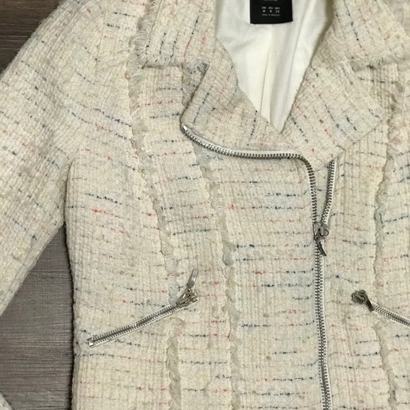 Zara Trafuluc Moto Style Tweed Jacket - Picture 4 of 8